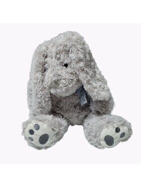 Hugfun Rabbit 13 inch Plush Easter Bunny Purple Bow Gray Stuffed Animal Toy